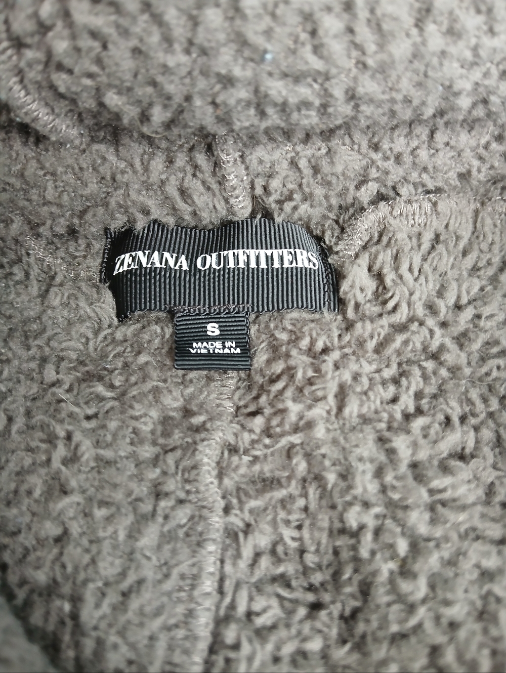 Zenana Outfitters Taupe Sherpa Hoodie Jacket - Picture 3 of 3